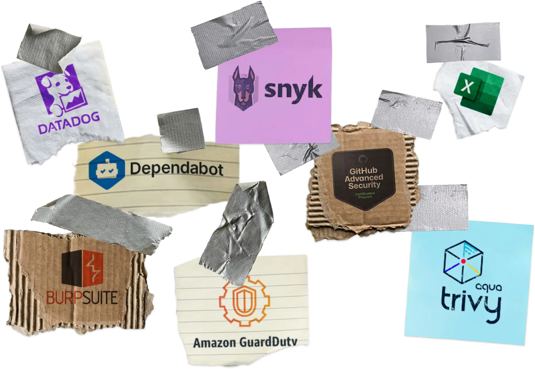 Cobbled-together security stack illustration